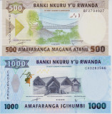 Bancnota Rwanda 500 si 1.000 Franci 2019 - PNew UNC ( set x2 )