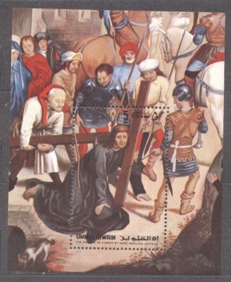 Umm al Qiwain 1972 Paintings, Religion, perf. sheet, MNH S.073 foto