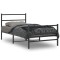 vidaXL Cadru pat metalic cu tăblii de cap/picioare, &nbsp;negru, 107x203 cm 355379