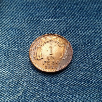 1 Peso 1954 Chile foto