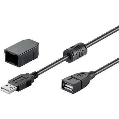 Cablu prelungitor USB 2m mama-tata clip si ferita USB2.0 Goobay foto