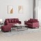 vidaXL Set canapea cu perne, 3 piese, roșu vin, material textil 3201662