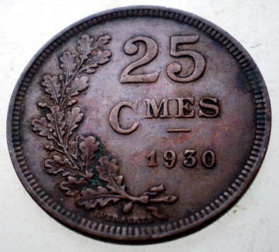 2.064 LUXEMBURG LUXEMBOURG 25 CENTIMES 1930 foto