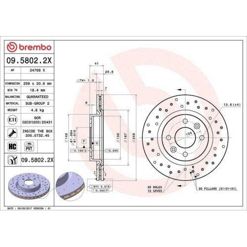 Set disc frana Dacia 1410 Saloon 09.85-12.98, Logan (Ls) 08.04-, Logan Express (Fs) 10.07-, Logan 2 10.12-, Logan Mcv (Ks) 02.07-, Sandero 06.08-; Da