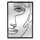 Oglindă Decorativă, Model Abstract, Cadru Metalic Negru, 40x28cm, Oem