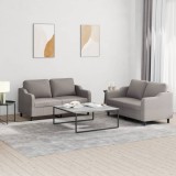 vidaXL Set de canapea cu perne, 2 piese, gri taupe, material textil