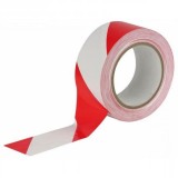 Banda adeziva marcare, PVC alb rosu, 50mm x 66m