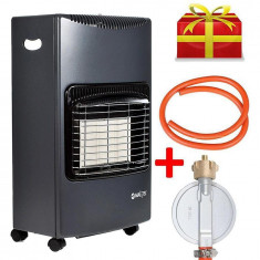 Soba MalTec pe Gaz GPL Butelie, Putere 4200W, 3 Trepte de Incalzire, Incalzitor Ceramic, Portabila pe Roti, Aprindere Automata + Regulator si Furtun foto