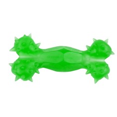 Jucarie din cauciuc eco pentru caini, forma de Os cu Gaura, 12 cm, verde