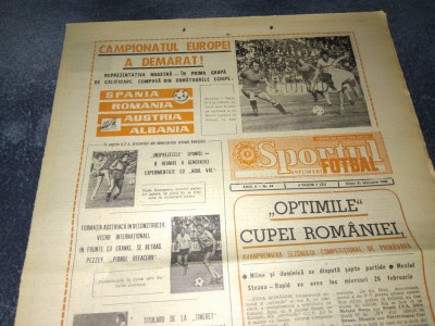 ZIARUL SPORTUL SUPLIMENT FOTBAL 21 FEBRUARIE 1986 foto