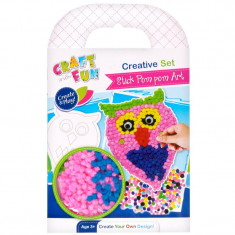 Art & Craft - Set Pom Pom colorate, Bufnita