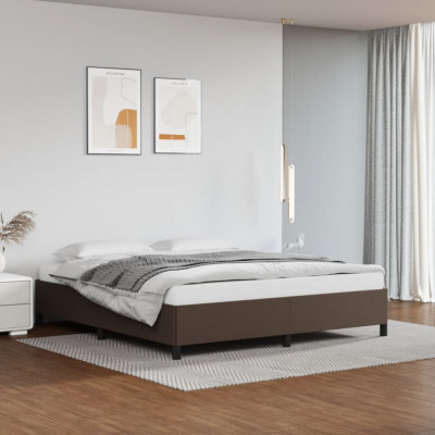 vidaXL Cadru de pat, maro, 180x200 cm, piele ecologică foto
