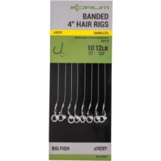 Carlige Legate KORUM Hair Rigs Barbless, 12lbs, Nr.10, 10cm, 8buc/pac foto