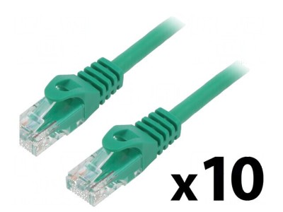 Patch cord U/UTP 6 litat CCA PVC 0,5m 26AWG verde foto