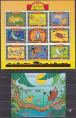 DB Disney Uganda Lion King I MS + SS MNH foto