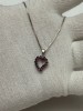 Lant Aur Alb 14K cu Pandantiv Inima Rubine Naturale 0.45ct KoriFidis 5g, 46.5cm
