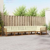 vidaXL Set de canapele de exterior cu pernă 6 pcs Natural și Crem 3367633