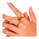 Inel placat cu aur Geometric Gold