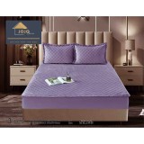 Cumpara ieftin Topper Saltea/Husa de pat matlasata si 2 fete de perne din catifea, cu elastic, model tip topper 180x200 - JO831