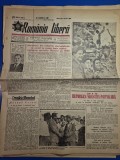 ziarul romania libera 8 ianuarie 1950 - articol mihai eminescu ,filmul romanesc rasuna valea , pagina umor