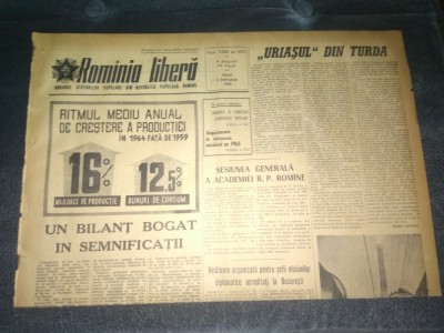ZIARUL ROMANIA LIBERA 2 FEBRUARIE 1965 foto