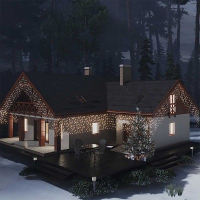 vidaXL Lumini de perdea tip gheață 400 LED-uri alb cald 10 m 8 funcții 328908 foto