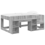 vidaXL Cadru de pat pentru copii cu depozitare Sonoma gri 80 x 160 cm 3422624