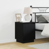 vidaXL Noptieră cu lumini LED Neagră 39x34,5x50 cm