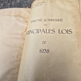 Expose Sommaire des Principales Lois - Conseil Legislatif Vol.IV 1938