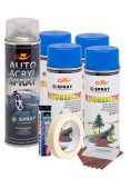 Kit complet reparatie si vopsire jante culoare Albastru Fluorescent, V4, AVEX