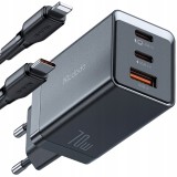 Mcdodo Fast Charger Power Supply 3X Usb-C Pd Usb Gan 67W Cablu 1M