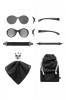 Ochelari de soare pentru copii mokki click &amp; change, protectie uv, negru, 0-2 ani, set 2 perechi