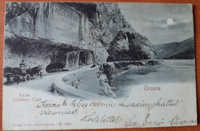 Carte postala, Orsova Cazane, perioada interbelica foto