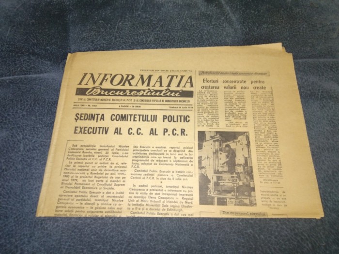 ZIARUL INFORMATIA BUCURESTIULUI 24 IUNIE 1978