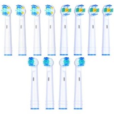 Set rezerve periuta de dinti electrica compatibile cu Oral B, 3D Clean, Perfect Clean, Floss Clean, 12 buc
