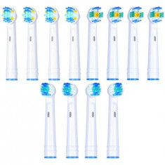 Set rezerve periuta de dinti electrica compatibile cu Oral B, 3D Clean, Perfect Clean, Floss Clean, 12 buc