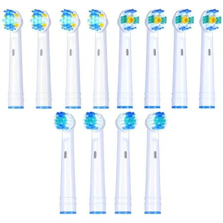 Set rezerve periuta de dinti electrica compatibile cu Oral B, 3D Clean, Perfect Clean, Floss Clean, 12 buc