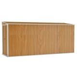Cumpara ieftin Sopron de gradina montat pe perete, maro, 118x382x178 cm, otel galvanizat