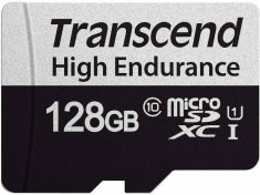 Card de memorie Transcend 128GB High Endurance UHS-I U1 Class 10 + Adaptor foto