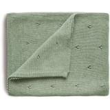 Mushie Knitted Pointelle Baby Blanket pled &icirc;mpletit pentru copii Sage 80 x 100cm 1 buc