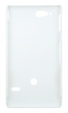 Husa tip capac spate alba (cu puncte) pentru Sony Xperia Go (ST27i), Plastic, Carcasa