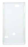 Husa tip capac spate alba (cu puncte) pentru Sony Xperia Go (ST27i), Plastic, Carcasa