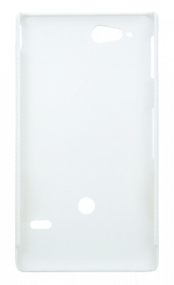 Husa tip capac spate alba (cu puncte) pentru Sony Xperia Go (ST27i) foto