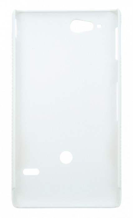 Husa tip capac spate alba (cu puncte) pentru Sony Xperia Go (ST27i)