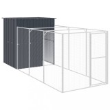 Cusca caine cu tarc antracit 165x455x181 cm otel galvanizat GartenMobel Dekor, vidaXL