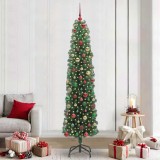 vidaXL Brad de Crăciun artificial Verde 240 cm PVC și oțel și plastic 3394977