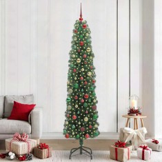 vidaXL Brad de Crăciun artificial Verde 240 cm PVC și oțel și plastic 3394977