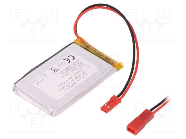 Acumul: Li-Po 3,7V 1900mAh cabluri,contector JST SYR-02T