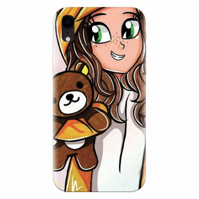 Husa silicon pentru Apple Iphone XR, Girl With Little Bear foto