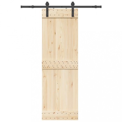 Set feronerie pentru ușă glisantă, negru, 152 cm, oțel foto